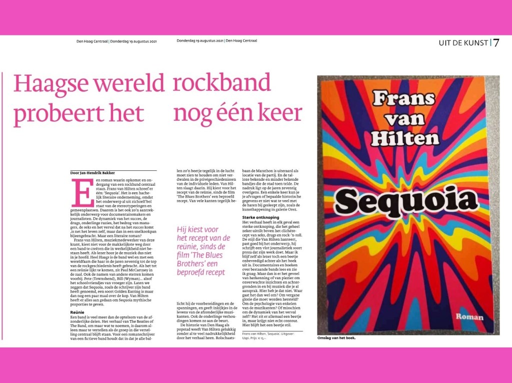 Screenshot van de recensie van Sequoia in Den Haag Centraal. Formaat voor header